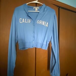 Cropped blue jacket set